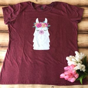 Instant Message brand llama tee shirt. NWOT